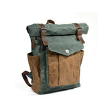 Rolltop Canvas Backpack in Lake Green