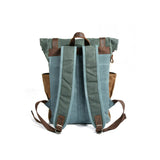 Rolltop Canvas Backpack in Lake Green