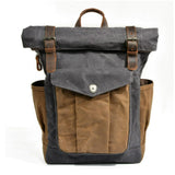 Rolltop Canvas Backpack in Gray