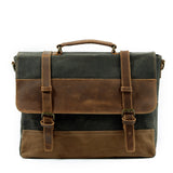 Waxed Canvas with Leather Briefcase