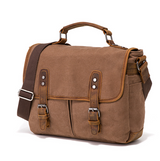 Leather Trimmed Canvas Briefcase