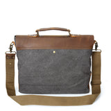 Canvas Briefcase with Leather Flap