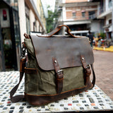 Canvas and Leather Briefcase